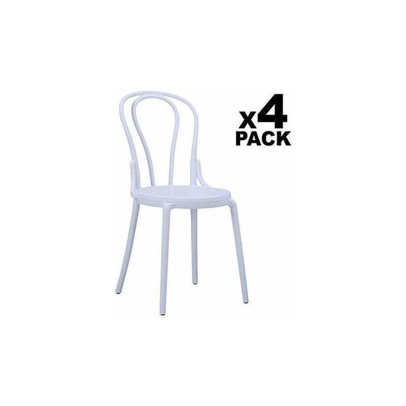Pack de 4 sillas Thonet de salón, Cocina o terraza en acabado blanco 88,5 cm(alto)44 cm(ancho)50,5 cm(largo) Color Blanco
Pack de 4 sillas Thonet de salón, Cocina o terraza en acabado blanco 88,5 cm(alto)44 cm(ancho)50,5 cm(largo) Color Blanco