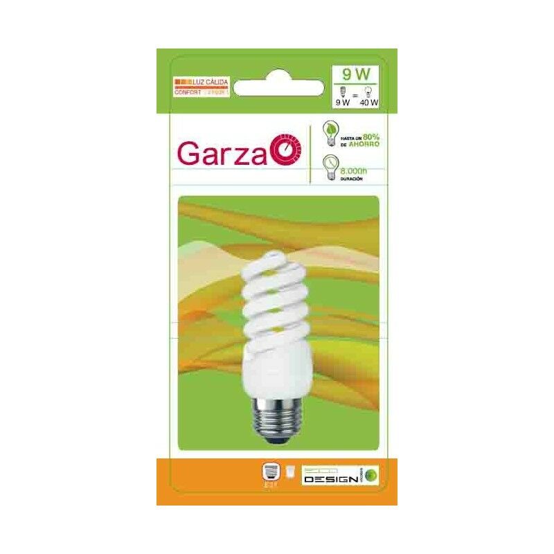 Pack de 5 Lighting - Bombilla Fluorescente Espiral Luz Cálida T2 9W E27 480 Lm 2700K - Garza
Pack de 5 Lighting - Bombilla Fluorescente Espiral Luz Cálida T2 9W E27 480 Lm 2700K - Garza