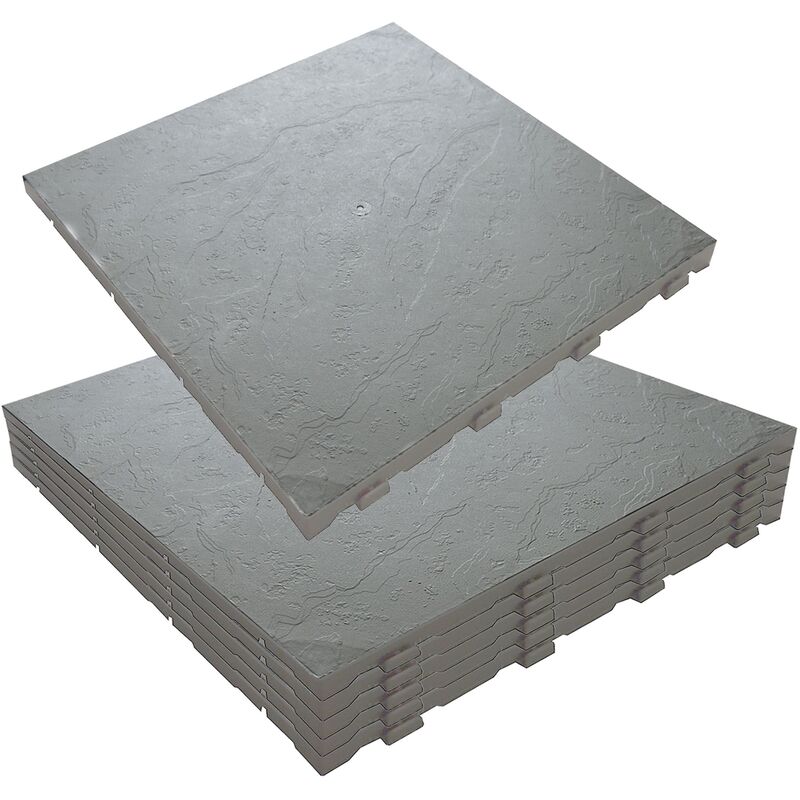Wellhome - Pack de 6 baldosas plásticas para suelo exterior de 39x39x2,5 cm. Superficie total 0,9m². Colección Easy - Pizarra
Wellhome - Pack de 6 baldosas plásticas para suelo exterior de 39x39x2,5 cm. Superficie total 0,9m². Colección Easy - Pizarra
