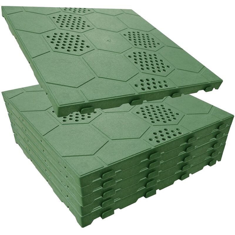 Wellhome - Pack de 6 baldosas plásticas para suelo exterior de 39x39x2,5 cm. Superficie total 0,9m². Colección Easy - Verde
Wellhome - Pack de 6 baldosas plásticas para suelo exterior de 39x39x2,5 cm. Superficie total 0,9m². Colección Easy - Verde