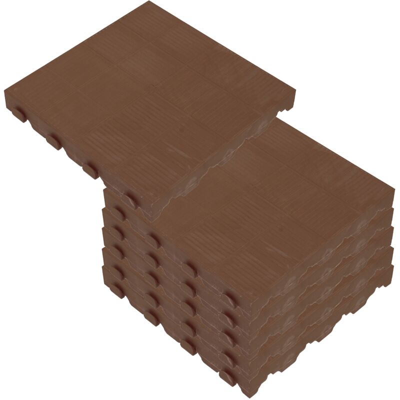 Wellhome - Pack de 6 baldosas plásticas para suelo exterior de 39x39x4,8 cm. Superficie total 0,9m² Colección COMBI - Marrón
Wellhome - Pack de 6 baldosas plásticas para suelo exterior de 39x39x4,8 cm. Superficie total 0,9m² Colección COMBI - Marrón