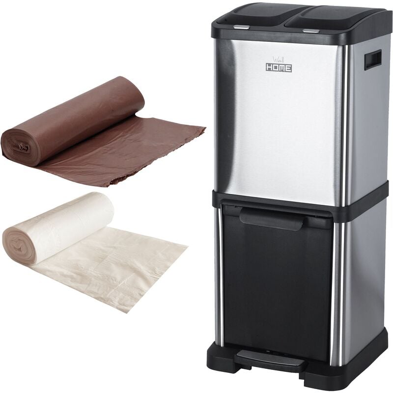 Wellhome - Pack de Cubo de reciclaje ecológico 32 litros de 3 compartimentos (2 de 8 L + 1 de 16 L) CON rollos de bolsas de basura 20 bolsas de 10
Wellhome - Pack de Cubo de reciclaje ecológico 32 litros de 3 compartimentos (2 de 8 L + 1 de 16 L) CON rollos de bolsas de basura 20 bolsas de 10