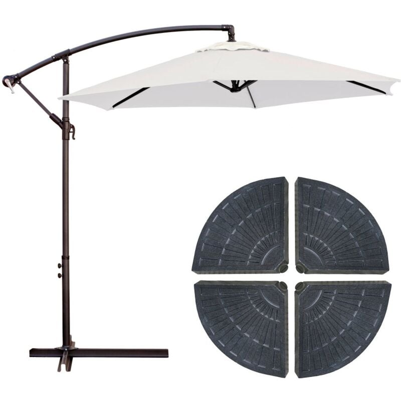 Lolahome - Pack de parasol blanco roto de aluminio de Ø 270 cm. y 4 sujeciones para parasol excéntrico
Lolahome - Pack de parasol blanco roto de aluminio de Ø 270 cm. y 4 sujeciones para parasol excéntrico