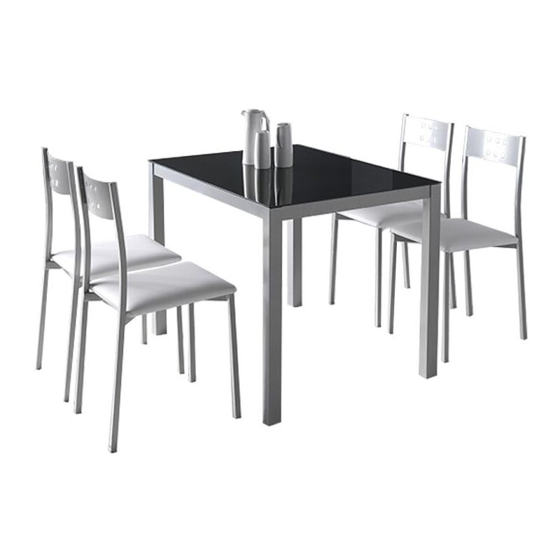 Pack Mesa Cristal Negro + 4 sillas Blancas Cocina Estilo Moderno Comedor Comedor Salon
Pack Mesa Cristal Negro + 4 sillas Blancas Cocina Estilo Moderno Comedor Comedor Salon