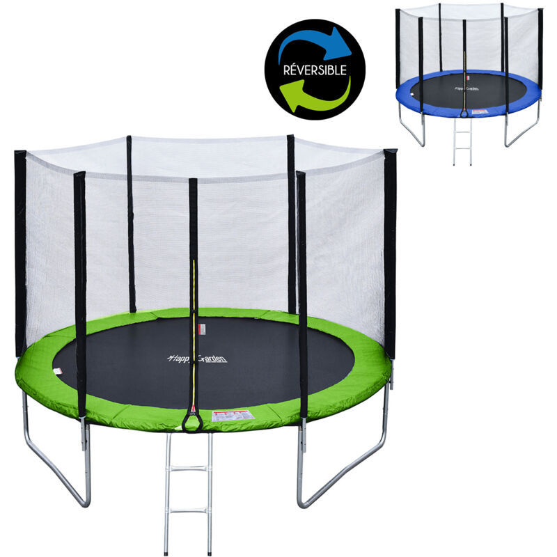 Pack Premium Cama elástica 305cm reversible azul / verde ADELAÏDE + red de seguridad, escalera, lona y kit de anclaje
Pack Premium Cama elástica 305cm reversible azul / verde ADELAÏDE + red de seguridad, escalera, lona y kit de anclaje