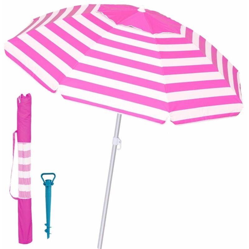 Lolahome - Pack sombrilla de playa antiviento de Ø 180 cm rosa de aluminio y fibra vidrio, con soporte de arena
Lolahome - Pack sombrilla de playa antiviento de Ø 180 cm rosa de aluminio y fibra vidrio, con soporte de arena