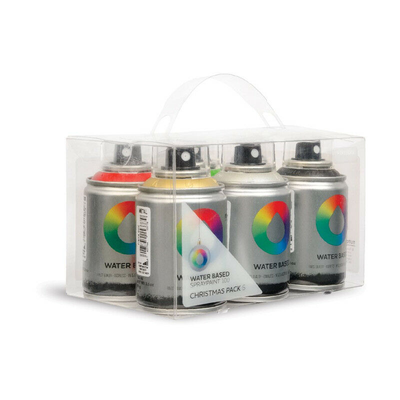 Pack Spray Base Agua 6 Colors (Oro-Plata-Negro-Rojo-Verde-Blanco) - Montana Colors
Pack Spray Base Agua 6 Colors (Oro-Plata-Negro-Rojo-Verde-Blanco) - Montana Colors