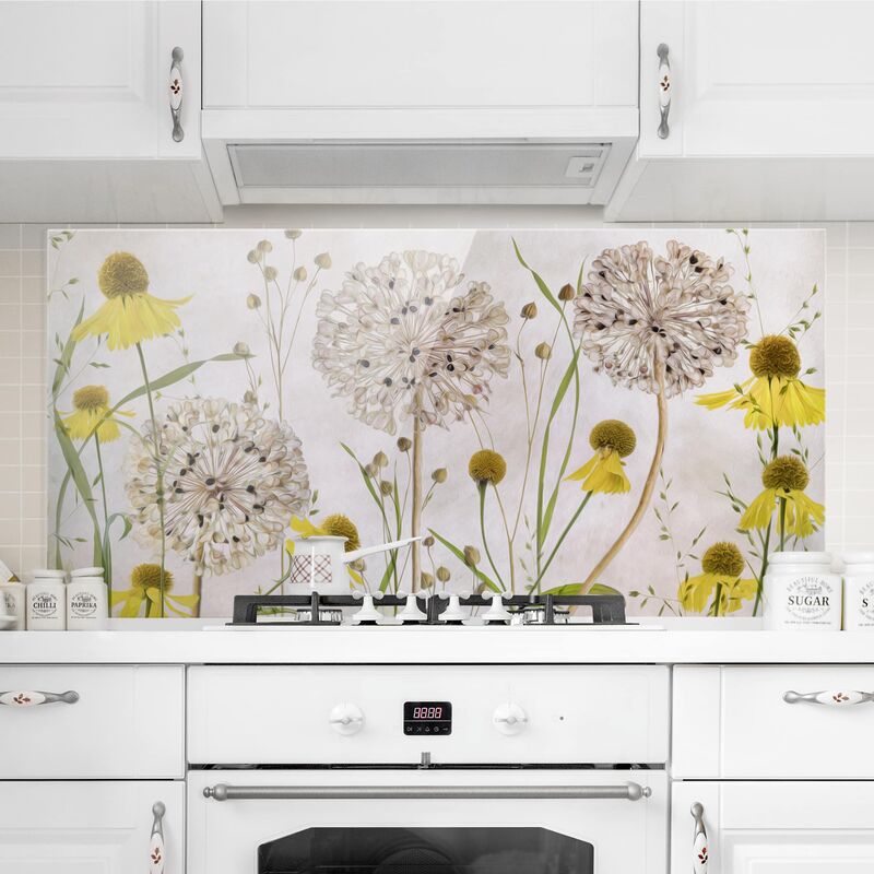 Panel antisalpicaduras de cristal - Allium And Helenium Illustration - Horizontal 1:2 Dimensión LxA: 40cm x 80cm
Panel antisalpicaduras de cristal - Allium And Helenium Illustration - Horizontal 1:2 Dimensión LxA: 40cm x 80cm
