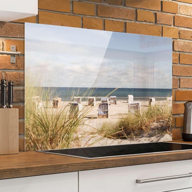 Panel antisalpicaduras de cristal - Baltic Sea And Beach Chairs - Horizontal 2:3 Dimensión LxA: 40cm x 60cm 
Panel antisalpicaduras de cristal - Baltic Sea And Beach Chairs - Horizontal 2:3 Dimensión LxA: 40cm x 60cm