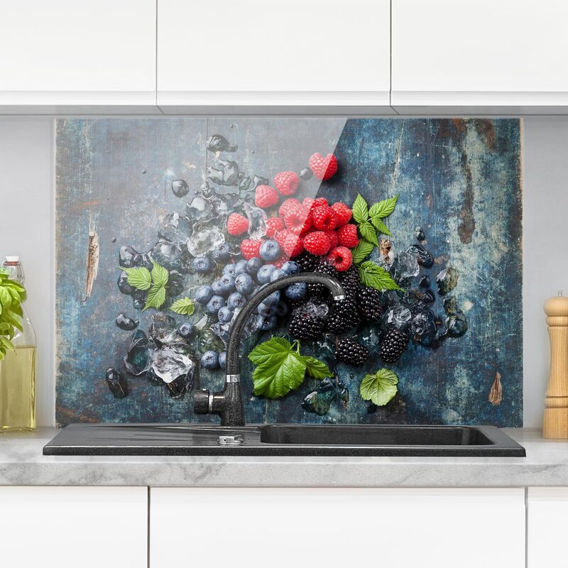 Panel antisalpicaduras de cristal - Berry Mix With Ice Cubes Wood - Horizontal 2:3 Dimensión LxA: 59cm x 90cm
Panel antisalpicaduras de cristal - Berry Mix With Ice Cubes Wood - Horizontal 2:3 Dimensión LxA: 59cm x 90cm