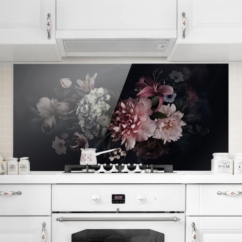 Panel antisalpicaduras de cristal - Flowers With Fog On Black - Horizontal 1:2 Dimensión LxA: 59cm x 120cm
Panel antisalpicaduras de cristal - Flowers With Fog On Black - Horizontal 1:2 Dimensión LxA: 59cm x 120cm