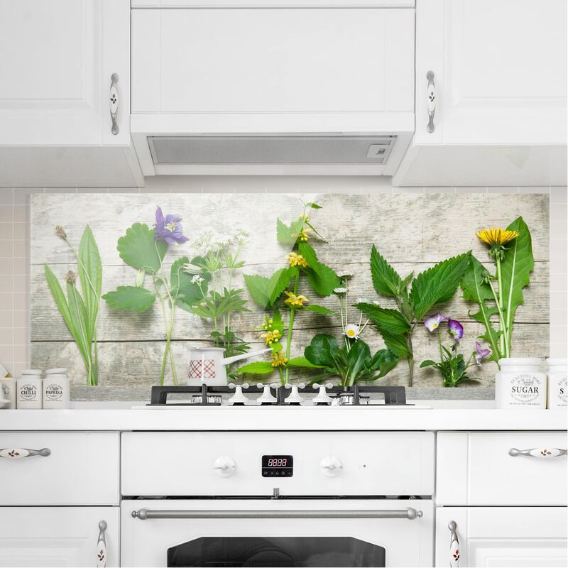 Panel antisalpicaduras de cristal - Medicinal And Wild Herbs - Panorámico Dimensión LxA: 40cm x 100cm
Panel antisalpicaduras de cristal - Medicinal And Wild Herbs - Panorámico Dimensión LxA: 40cm x 100cm
