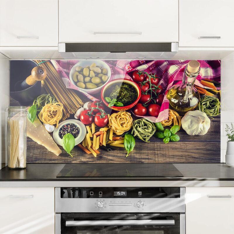 Bilderwelten - Panel antisalpicaduras de cristal - Pasta - Horizontal 1:2 Dimensión LxA: 59cm x 120cm
Bilderwelten - Panel antisalpicaduras de cristal - Pasta - Horizontal 1:2 Dimensión LxA: 59cm x 120cm