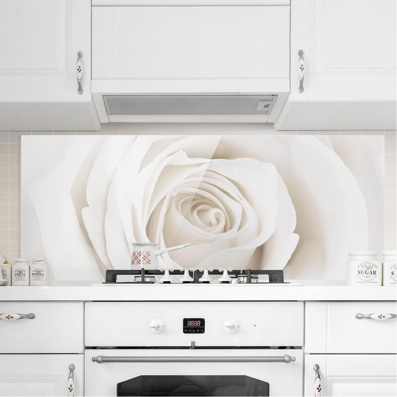 Bilderwelten - Panel antisalpicaduras de cristal - Pretty White Rose - Panorámico Dimensión LxA: 40cm x 100cm
Bilderwelten - Panel antisalpicaduras de cristal - Pretty White Rose - Panorámico Dimensión LxA: 40cm x 100cm