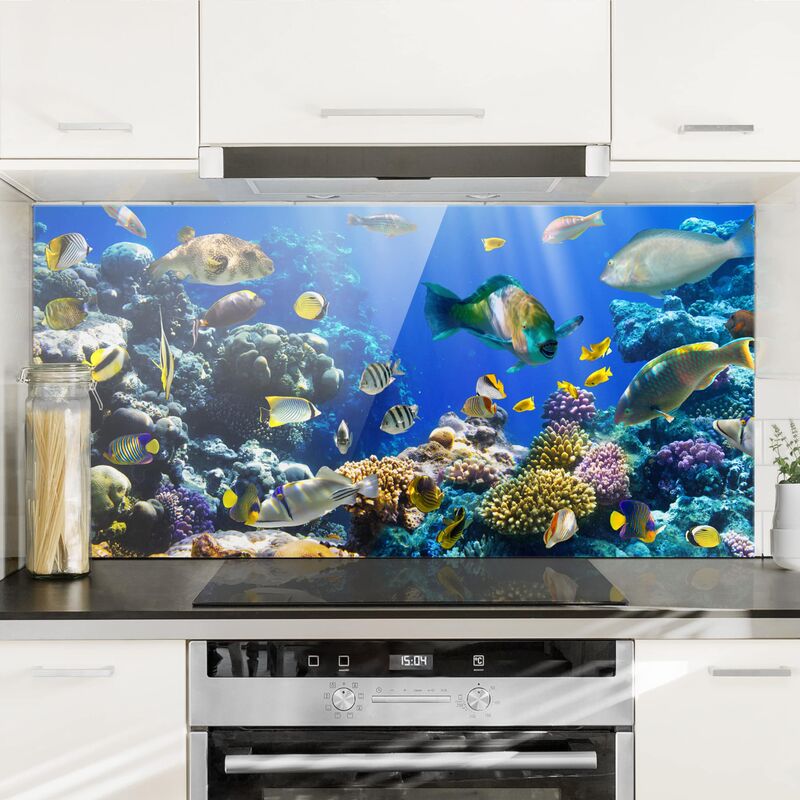Bilderwelten - Panel antisalpicaduras de cristal - Underwater Reef - Horizontal 1:2 Dimensión LxA: 59cm x 120cm
Bilderwelten - Panel antisalpicaduras de cristal - Underwater Reef - Horizontal 1:2 Dimensión LxA: 59cm x 120cm