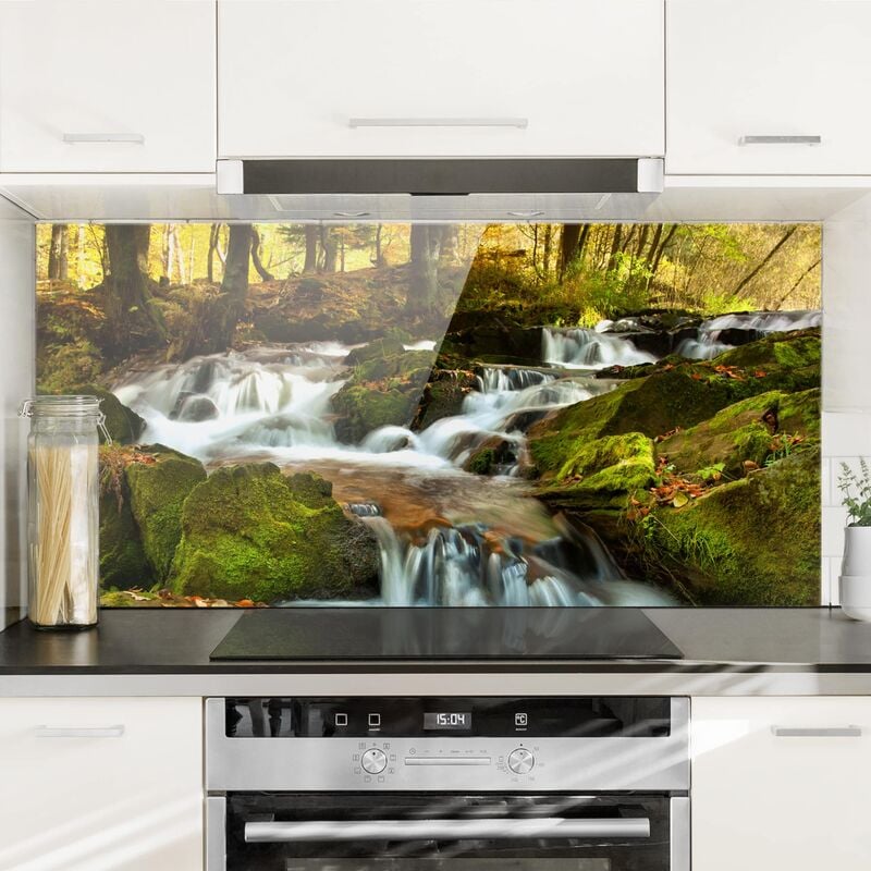 Panel antisalpicaduras de cristal - Waterfall Autumnal Forest - Horizontal 1:2 Dimensión LxA: 40cm x 80cm
Panel antisalpicaduras de cristal - Waterfall Autumnal Forest - Horizontal 1:2 Dimensión LxA: 40cm x 80cm
