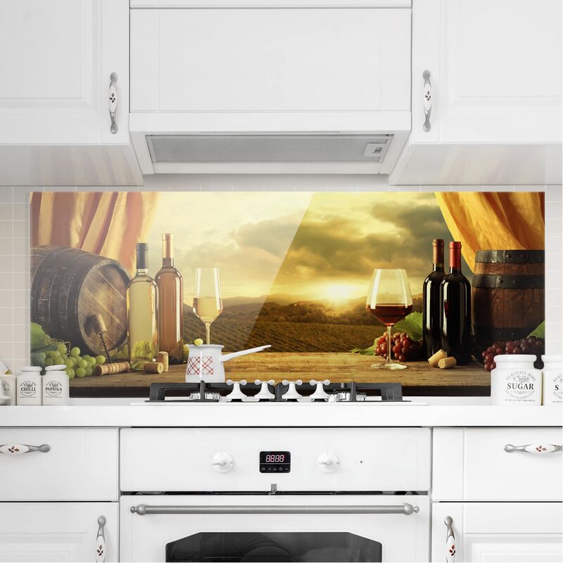 Panel antisalpicaduras de cristal - Wine With A View - Panorámico Dimensión LxA: 40cm x 100cm
Panel antisalpicaduras de cristal - Wine With A View - Panorámico Dimensión LxA: 40cm x 100cm