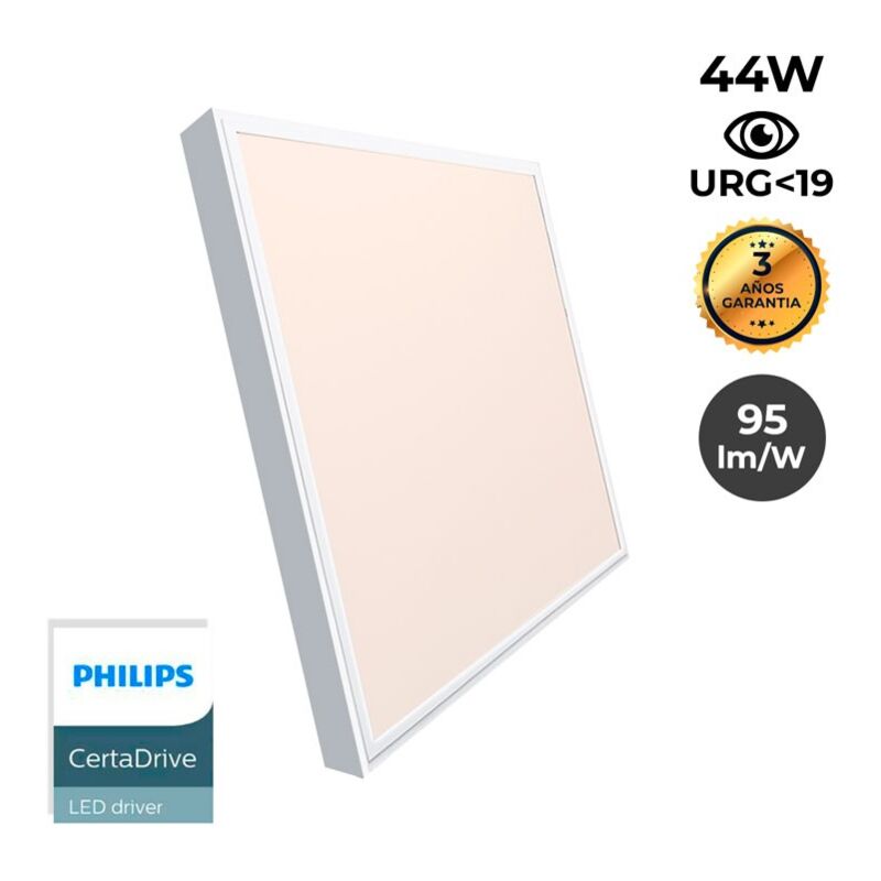 Barcelona Led - Panel LED de superficie 60X60cm Slim 44W PHILIPS DRIVER UGR19 con KIT de montaje | Blanco neutro 4000K
Barcelona Led - Panel LED de superficie 60X60cm Slim 44W PHILIPS DRIVER UGR19 con KIT de montaje | Blanco neutro 4000K