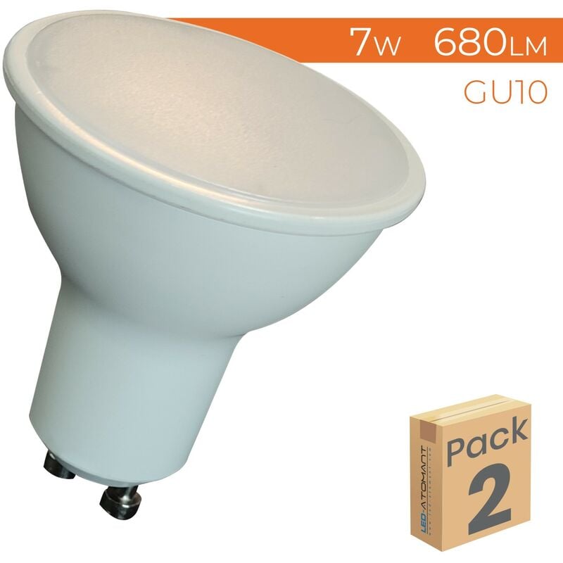 Bombilla LED GU10 7W 680LM 120º Regulable | Blanco Cálido 3000K - Pack 2 Uds. - Blanco Cálido 3000K
Bombilla LED GU10 7W 680LM 120º Regulable | Blanco Cálido 3000K - Pack 2 Uds. - Blanco Cálido 3000K