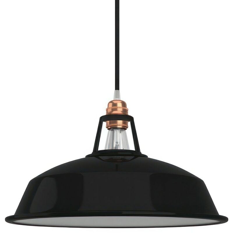Creative Cables - Pantalla Harbour de metal esmaltado con casquillo E27, diámetro 38cm | Negro - Negro
Creative Cables - Pantalla Harbour de metal esmaltado con casquillo E27, diámetro 38cm | Negro - Negro