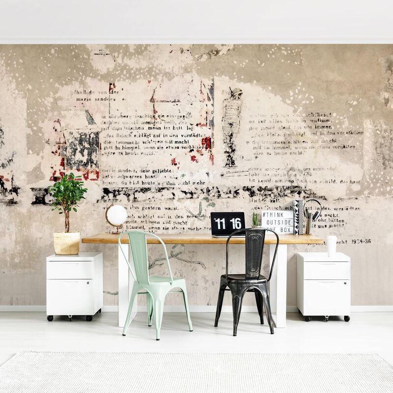 Papel pintado adhesivo - Old Concrete Wall With Bertolt Brecht Verses - Mural apaisado Dimensión LxA: 290cm x 432cm
Papel pintado adhesivo - Old Concrete Wall With Bertolt Brecht Verses - Mural apaisado Dimensión LxA: 290cm x 432cm