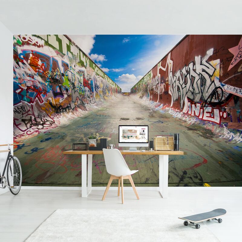 Papel pintado adhesivo - Skate Graffiti - Mural apaisado Dimensión LxA: 225cm x 336cm
Papel pintado adhesivo - Skate Graffiti - Mural apaisado Dimensión LxA: 225cm x 336cm