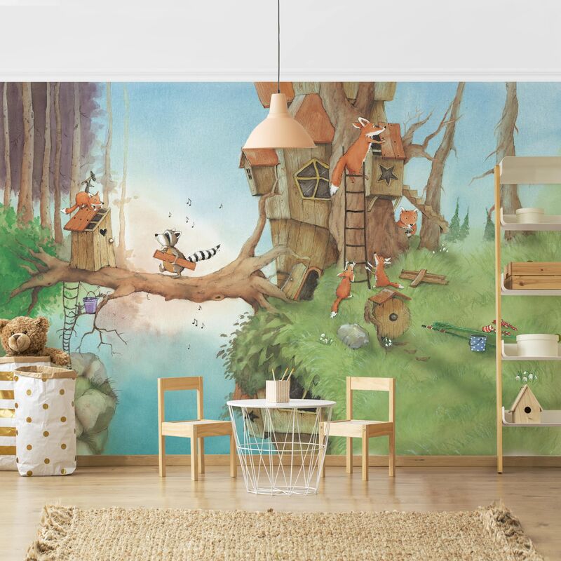 Papel pintado adhesivo - Vasily Raccoon - Vasily And Family Fox - Mural apaisado Dimensión LxA: 225cm x 336cm
Papel pintado adhesivo - Vasily Raccoon - Vasily And Family Fox - Mural apaisado Dimensión LxA: 225cm x 336cm