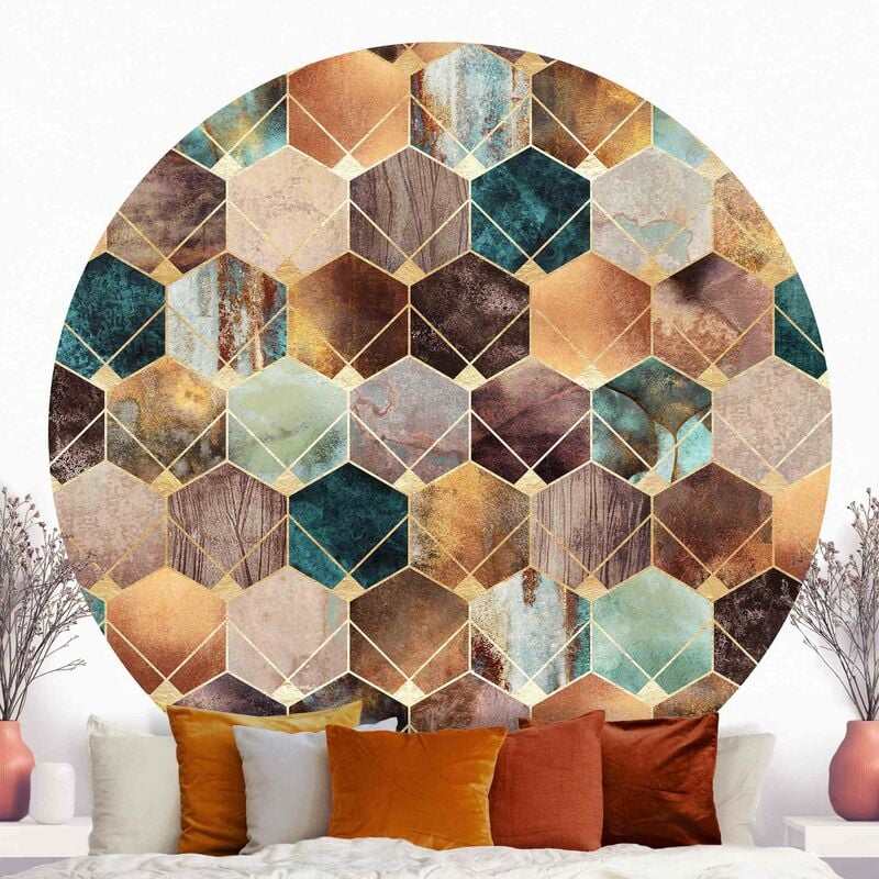 Papel pintado redondo autoadhesivo - Elisabeth Fredriksson - Turquoise Geometry Golden Art Deco Dimensión LxA: 244cm x 244cm
Papel pintado redondo autoadhesivo - Elisabeth Fredriksson - Turquoise Geometry Golden Art Deco Dimensión LxA: 244cm x 244cm