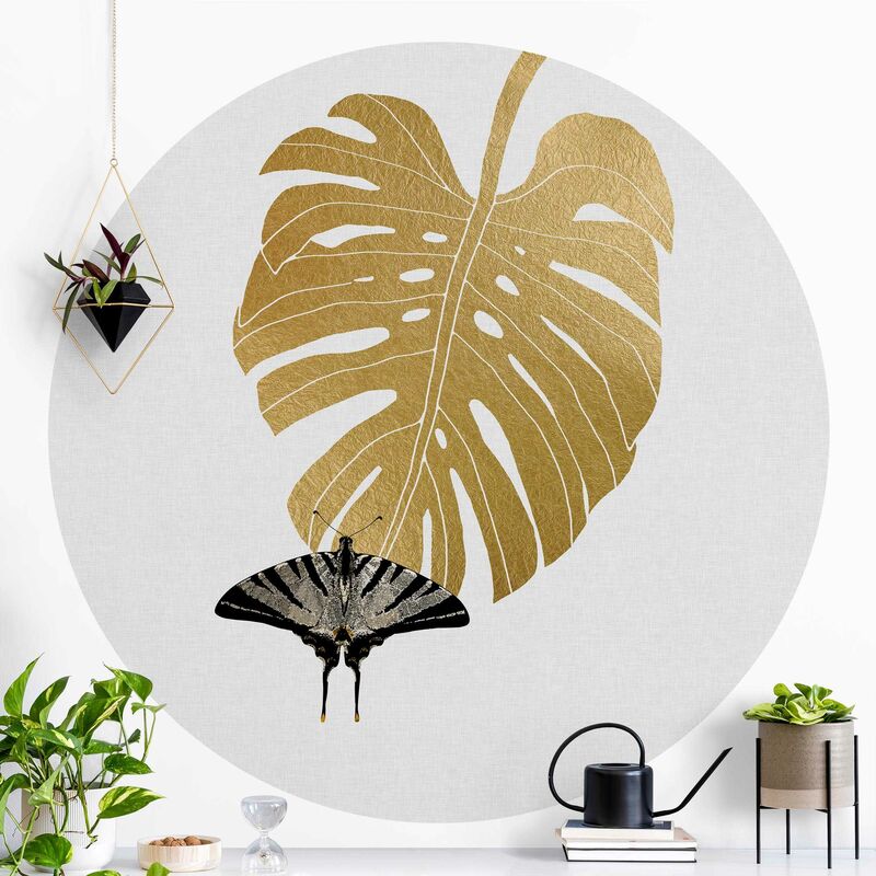 Papel pintado redondo autoadhesivo - Golden Monstera With Butterfly Dimensión LxA: 50cm x 50cm
Papel pintado redondo autoadhesivo - Golden Monstera With Butterfly Dimensión LxA: 50cm x 50cm