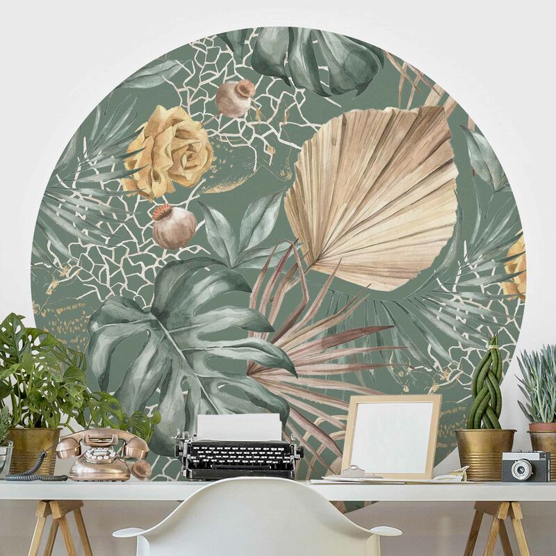 Papel pintado redondo autoadhesivo - Large Leaves With Roses In Front Of Green Dimensión LxA: 225cm x 225cm
Papel pintado redondo autoadhesivo - Large Leaves With Roses In Front Of Green Dimensión LxA: 225cm x 225cm
