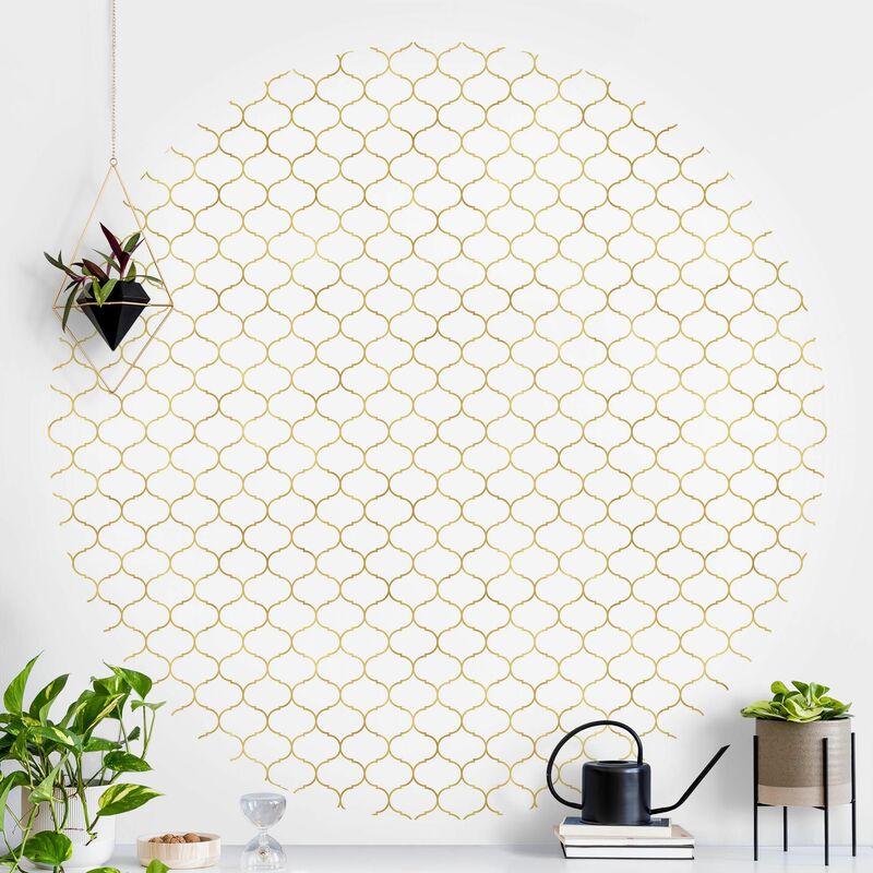 Papel pintado redondo autoadhesivo - Moroccan Watercolor Line Pattern Gold Dimensión LxA: 175cm x 175cm
Papel pintado redondo autoadhesivo - Moroccan Watercolor Line Pattern Gold Dimensión LxA: 175cm x 175cm