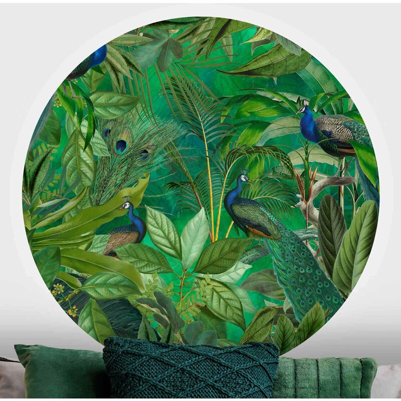 Papel pintado redondo autoadhesivo - Peacocks In The Jungle Dimensión LxA: 244cm x 244cm
Papel pintado redondo autoadhesivo - Peacocks In The Jungle Dimensión LxA: 244cm x 244cm