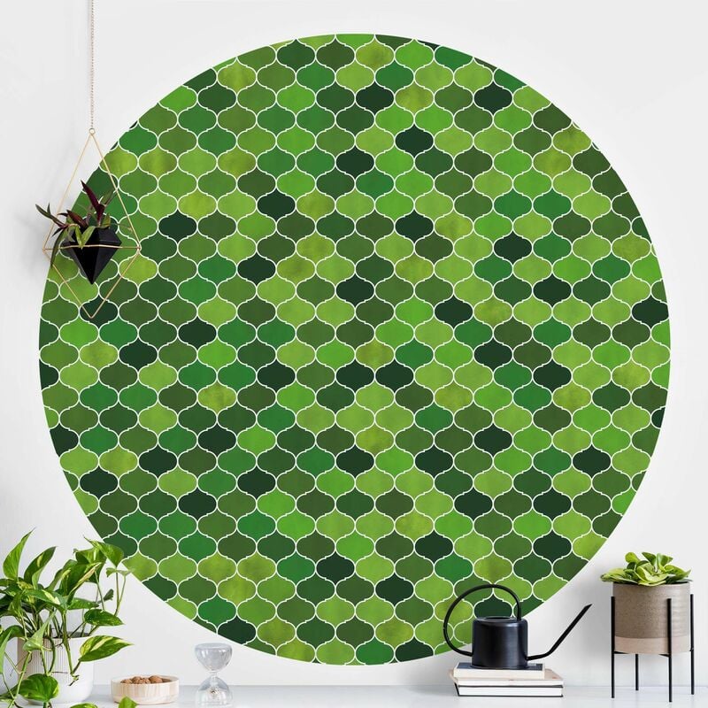 Papel pintado redondo autoadhesivo - Moroccan Watercolor Pattern Green Dimensión LxA: 100cm x 100cm
Papel pintado redondo autoadhesivo - Moroccan Watercolor Pattern Green Dimensión LxA: 100cm x 100cm