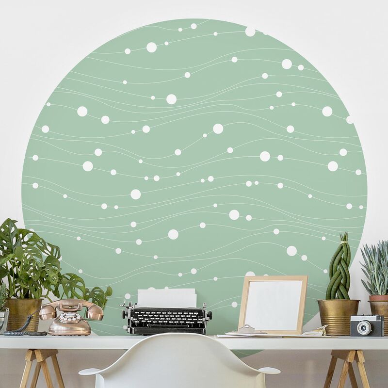 Papel pintado redondo autoadhesivo - Points On Wave Pattern In Front Of Mint Dimensión LxA: 244cm x 244cm
Papel pintado redondo autoadhesivo - Points On Wave Pattern In Front Of Mint Dimensión LxA: 244cm x 244cm