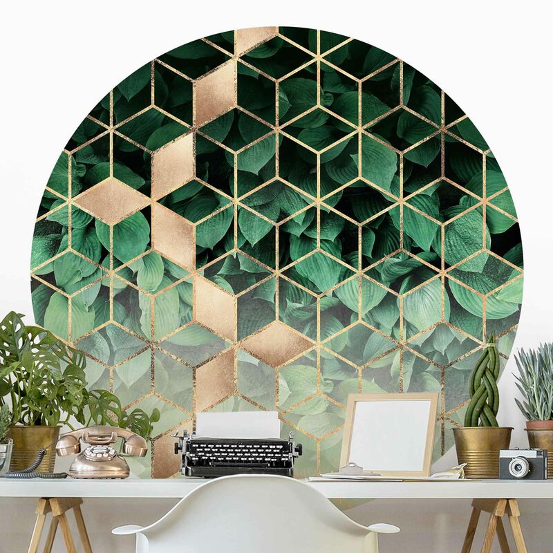Papel pintado redondo autoadhesivo - Elisabeth Fredriksson - Green Leaves Golden Geometry Dimensión LxA: 175cm x 175cm
Papel pintado redondo autoadhesivo - Elisabeth Fredriksson - Green Leaves Golden Geometry Dimensión LxA: 175cm x 175cm