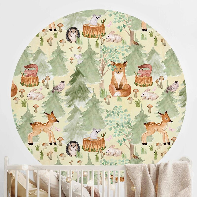 Papel pintado redondo autoadhesivo - Hedgehog And Fox With Trees Green Dimensión LxA: 175cm x 175cm
Papel pintado redondo autoadhesivo - Hedgehog And Fox With Trees Green Dimensión LxA: 175cm x 175cm