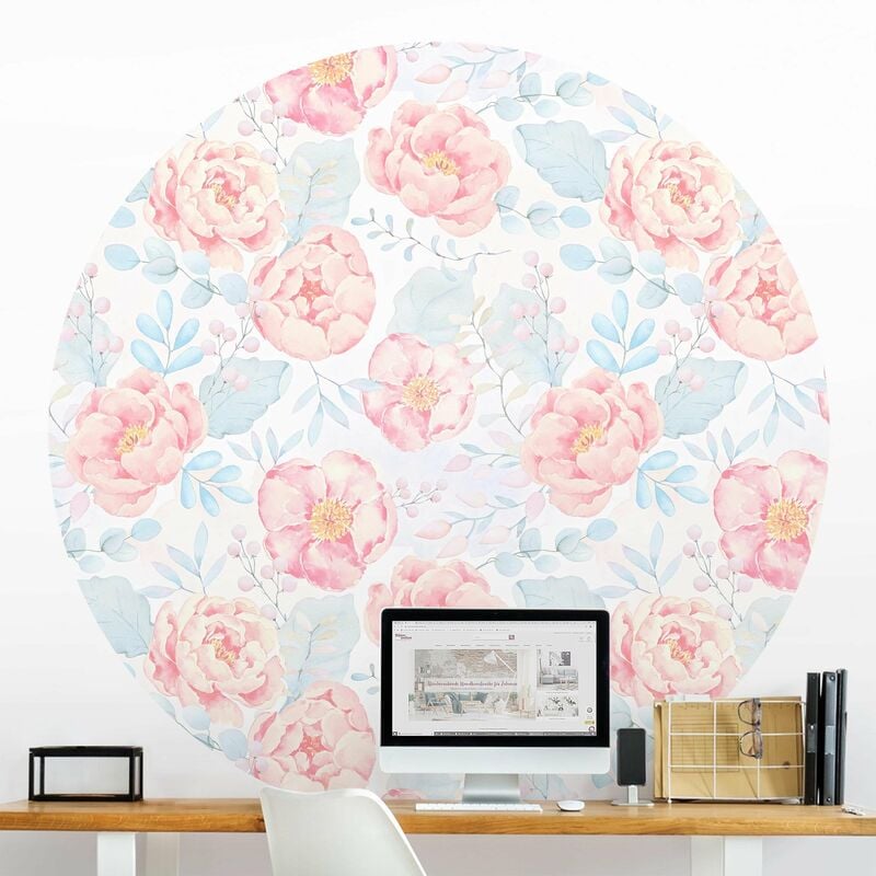 Papel pintado redondo autoadhesivo - Pink Flowers With Light Blue Leaves Dimensión LxA: 175cm x 175cm
Papel pintado redondo autoadhesivo - Pink Flowers With Light Blue Leaves Dimensión LxA: 175cm x 175cm