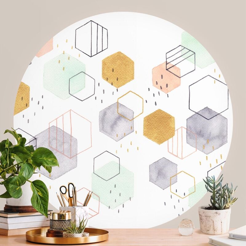Papel pintado redondo autoadhesivo - Hexagonal Scattering I Dimensión LxA: 150cm x 150cm
Papel pintado redondo autoadhesivo - Hexagonal Scattering I Dimensión LxA: 150cm x 150cm