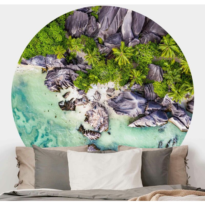 Papel pintado redondo autoadhesivo - Hidden Beach Dimensión LxA: 175cm x 175cm 
Papel pintado redondo autoadhesivo - Hidden Beach Dimensión LxA: 175cm x 175cm