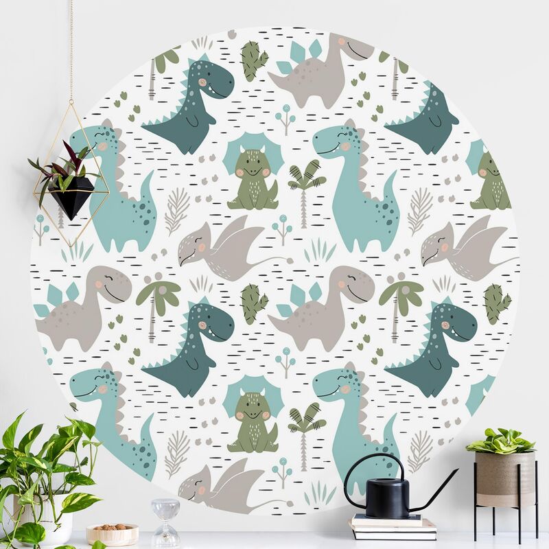 Papel pintado redondo autoadhesivo - Friendly Dinosaur With Palm Trees And Cacti Dimensión LxA: 225cm x 225cm
Papel pintado redondo autoadhesivo - Friendly Dinosaur With Palm Trees And Cacti Dimensión LxA: 225cm x 225cm
