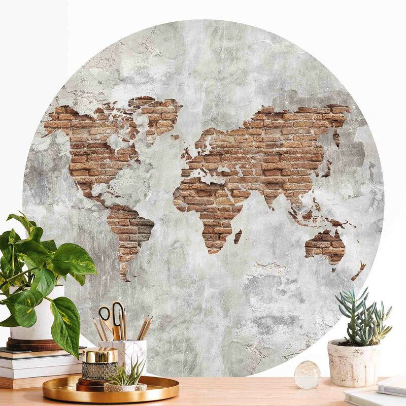 Papel pintado redondo autoadhesivo - Shabby Concrete Brick World Map Dimensión LxA: 100cm x 100cm
Papel pintado redondo autoadhesivo - Shabby Concrete Brick World Map Dimensión LxA: 100cm x 100cm