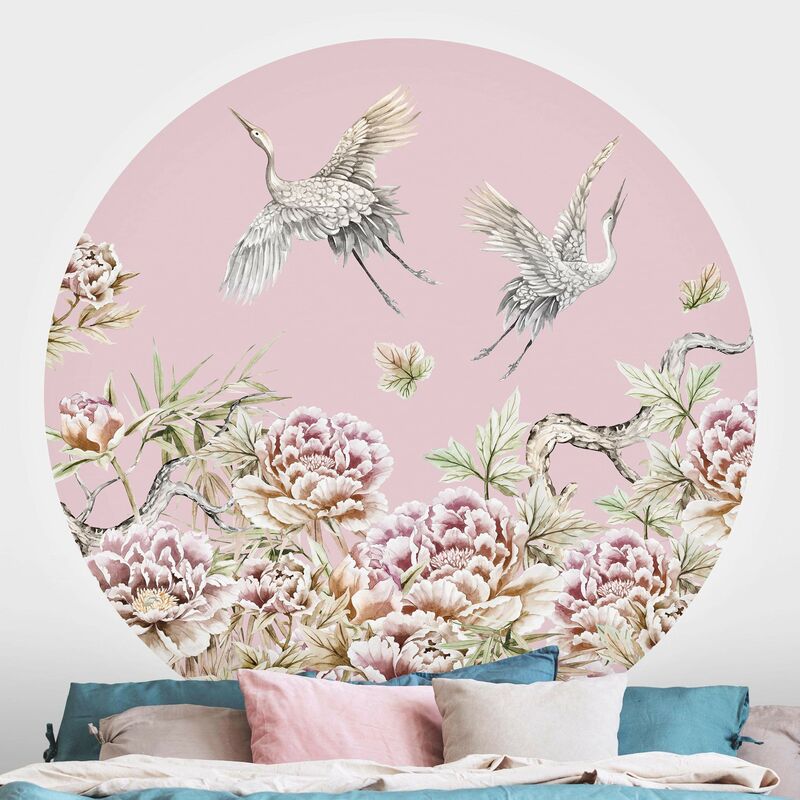 Papel pintado redondo autoadhesivo - Watercolor Storks In Flight With Roses On Pink Dimensión LxA: 150cm x 150cm
Papel pintado redondo autoadhesivo - Watercolor Storks In Flight With Roses On Pink Dimensión LxA: 150cm x 150cm