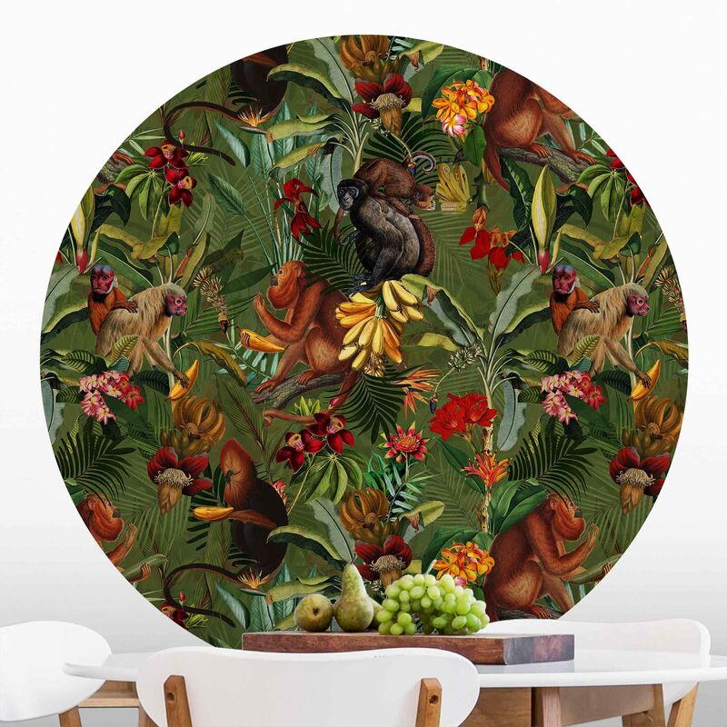 Papel pintado redondo autoadhesivo - Tropical Flowers With Monkeys Dimensión LxA: 122cm x 122cm
Papel pintado redondo autoadhesivo - Tropical Flowers With Monkeys Dimensión LxA: 122cm x 122cm