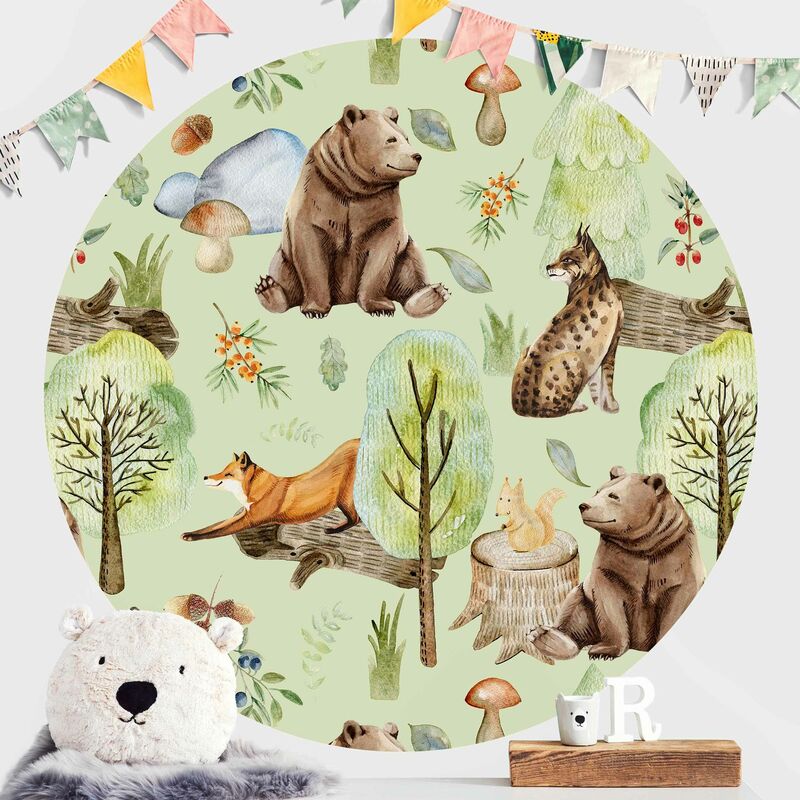 Papel pintado redondo autoadhesivo - Forest Friends Bear With Squirrel Dimensión LxA: 244cm x 244cm
Papel pintado redondo autoadhesivo - Forest Friends Bear With Squirrel Dimensión LxA: 244cm x 244cm