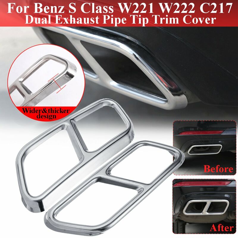 Para Mercedes para Benz Clase S W221 W222 C217 2010-2017 par de cubiertas de varilla de tubo de escape doble trasero de acero inoxidable
Para Mercedes para Benz Clase S W221 W222 C217 2010-2017 par de cubiertas de varilla de tubo de escape doble trasero de acero inoxidable