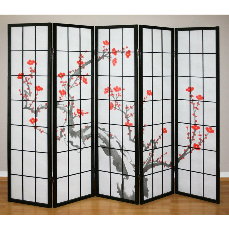 Paravent Panneaux Japonais En Bois Noir X Cm Par