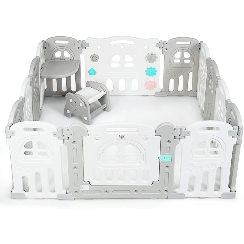 Parque Intantil con Mesa y Taburete Parque Plegable con 14 Panles Centro Actividad Barrera de Seguridad para Niños
Parque Intantil con Mesa y Taburete Parque Plegable con 14 Panles Centro Actividad Barrera de Seguridad para Niños