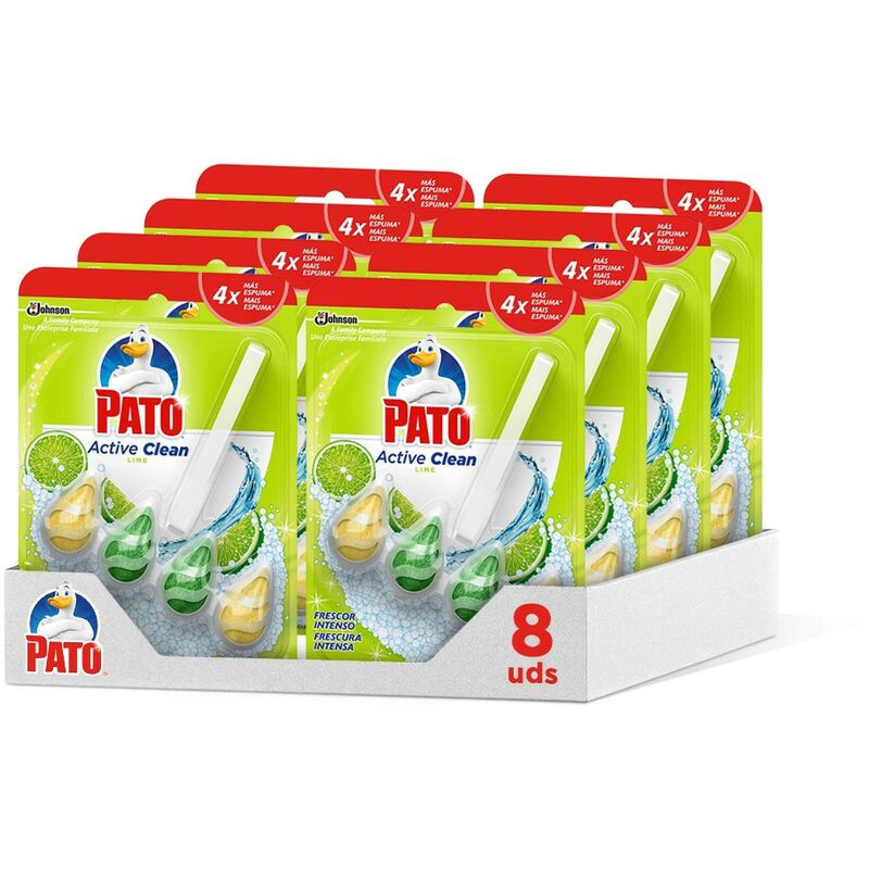 Active Clean colgador para inodoro, frescor intenso, perfuma y desinfecta, aroma Lima (Pack de 8) - Pato
Active Clean colgador para inodoro, frescor intenso, perfuma y desinfecta, aroma Lima (Pack de 8) - Pato