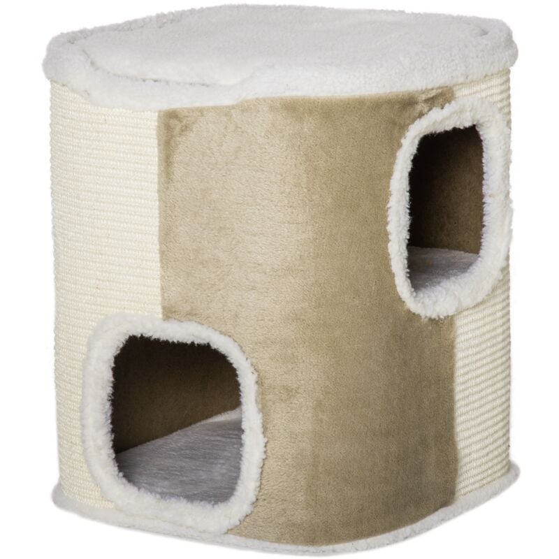 Barril Rascador para Gatos de 2 Niveles con Cuevas de Sisal Felpa y Plataforma de Lana de Cordero 40x40x49 cm - Beige
Barril Rascador para Gatos de 2 Niveles con Cuevas de Sisal Felpa y Plataforma de Lana de Cordero 40x40x49 cm - Beige