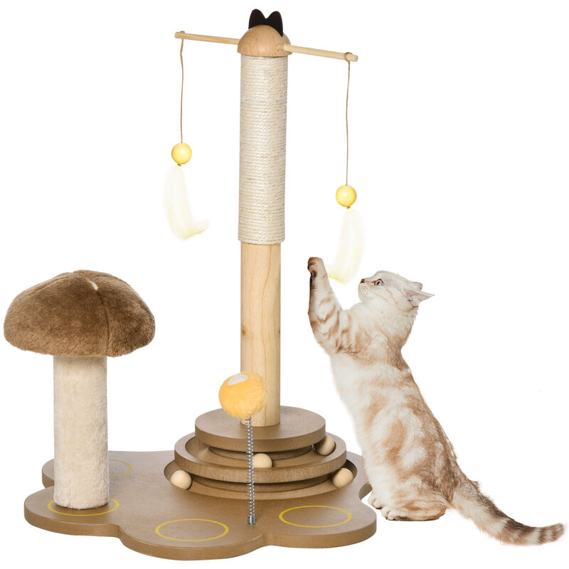 Pawhut - Postes Rascadores para Gatos de Sisal y Felpa con Bolas Madera de Pista de Doble Capa y 2 Plumas Colgantes de Juguete Interactivo 46x44x56,5
Pawhut - Postes Rascadores para Gatos de Sisal y Felpa con Bolas Madera de Pista de Doble Capa y 2 Plumas Colgantes de Juguete Interactivo 46x44x56,5